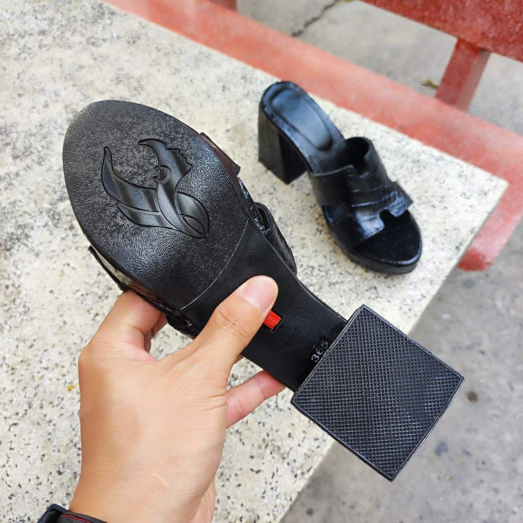 Dép Nữ gót siêu cao 10cm. Full da cá sấu trừ lót lòng chân!
