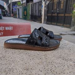 Dép ngang da cá sấu trơn rất mềm và bền [ĐẾ CAO 2.5cm]