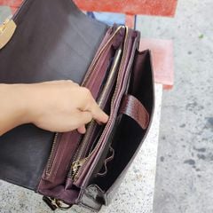 Cặp nam dây đeo vai DA BỤNG CÁ SẤU đẹp thanh lịch PHÙ HỢP DOANH NHÂN [KHÓA 3 SỐ BẢO MẬT]