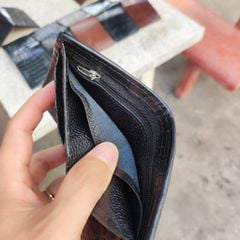 Ví cá sấu dáng đứng MINI 2 mặt. Size 10.5*8.5 cm. Gù gai cá sấu nhỏ rất đẹp!