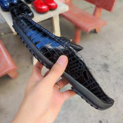 Giày sục nam Da bụng cá sấu có phối phụ kiện đẳng cấp!
