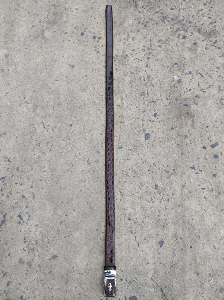 Dây nịt nam gai lưng cá sấu LIỀN NGUYÊN CON N24N1 (Mặt trắng)