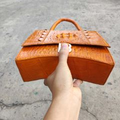 Túi đeo túi xách nữ Da cá sấu màu vàng đẹp nổi bật!