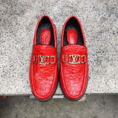 Giày nam Da cá sấu đỏ tươi nổi bật. Kiểu dáng trẻ trung thời thượng!