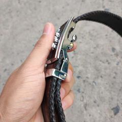 Thắt Lưng Cá Sấu [DÂY LIỀN NGUYÊN CON] Đan Viền Thủ Công Đẹp Bền Bỉ - TS131B (Mặt trắng)