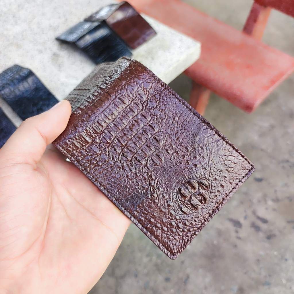 Ví MINI da cá sấu 2 mặt nguyên con. Size 10.5*8.5 cm