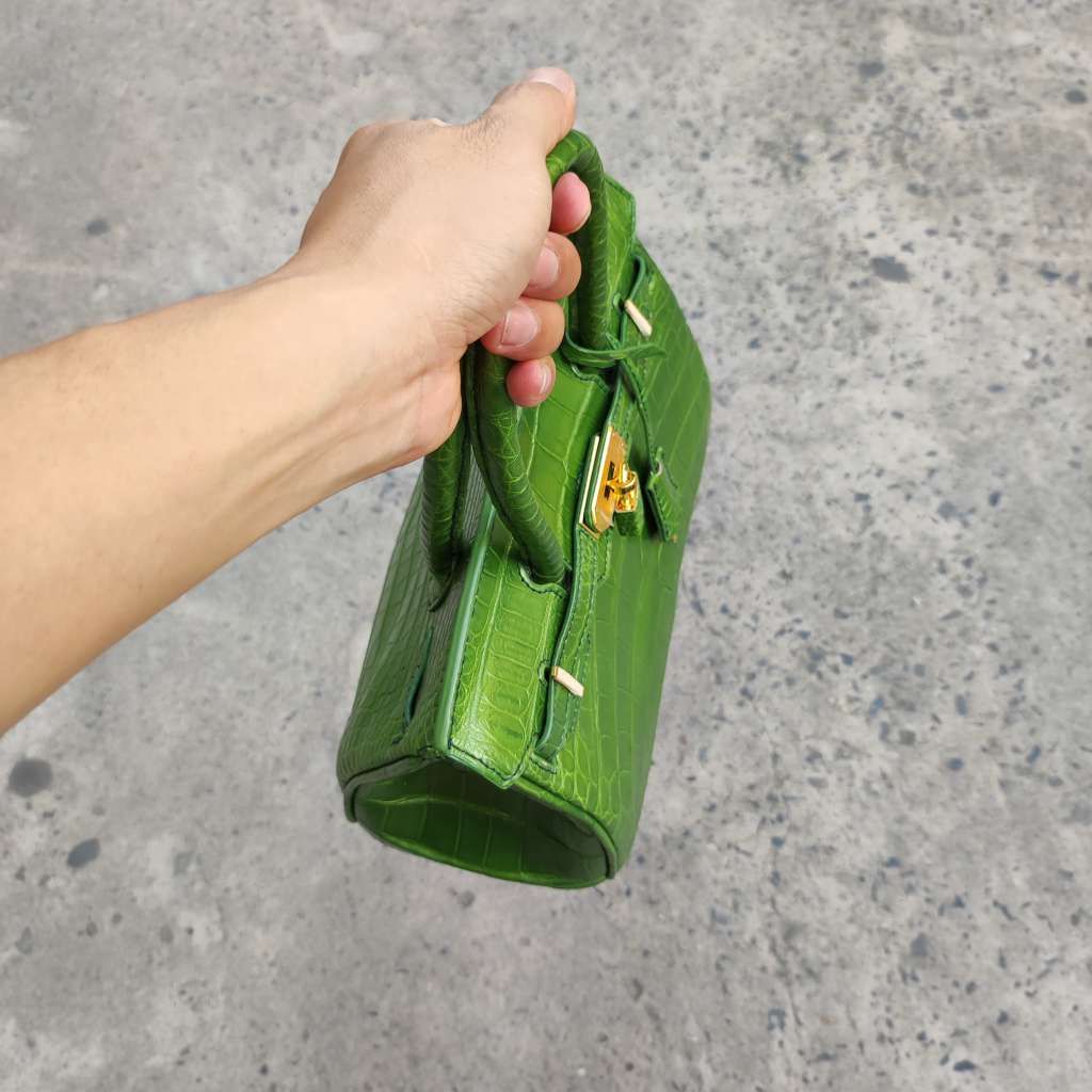 [MÀU ĐẶC BIỆT] Túi xách nữ Da cá sấu màu xanh nhũ hàng hiếm!