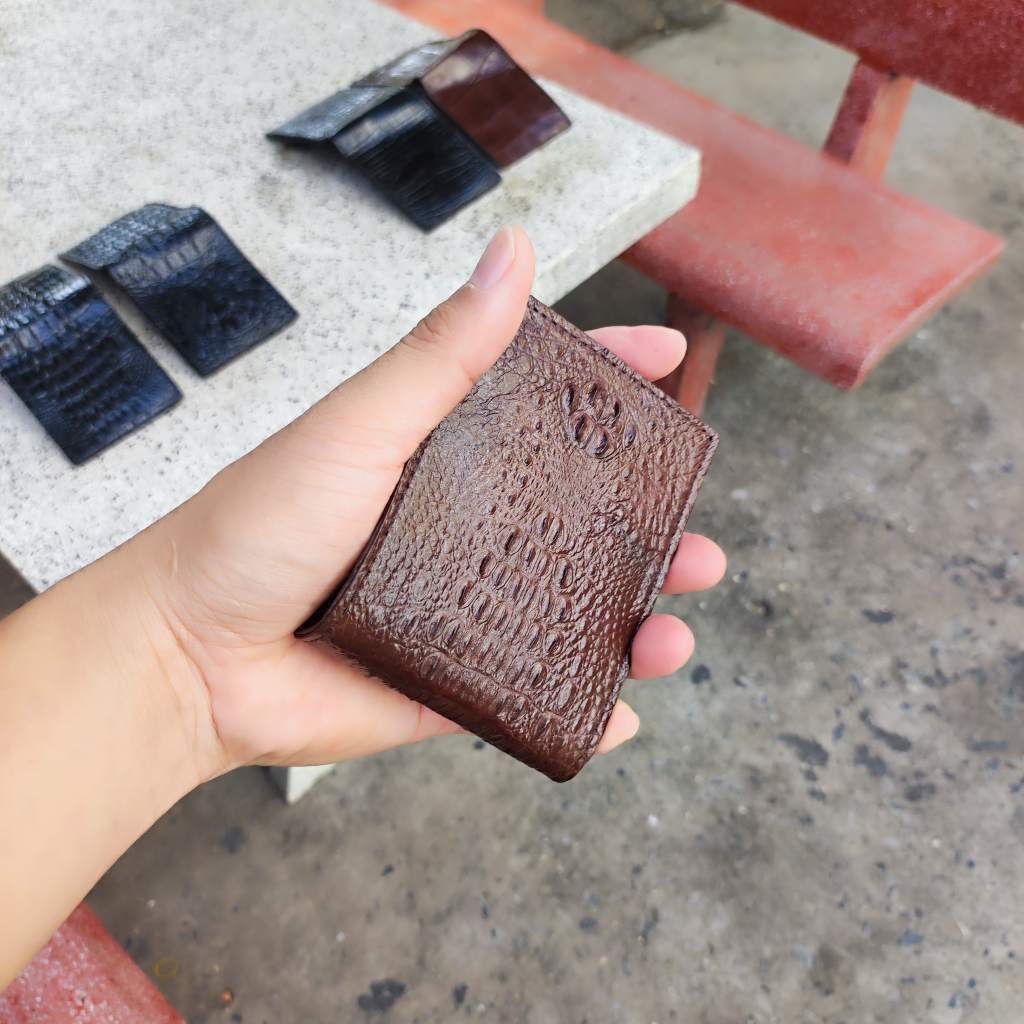 Ví MINI da cá sấu 2 mặt nguyên con. Size 10.5*8.5 cm