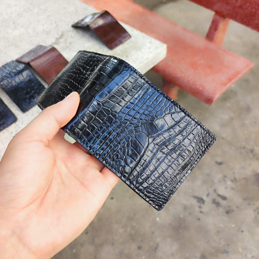 Ví MINI 2 mặt da cá sấu trơn. Size 10.5*8.5 cm gọn nhẹ