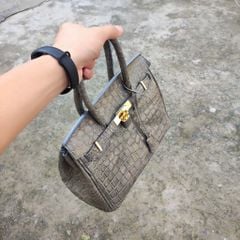 Túi xách cá sấu nữ màu Xám tro đẹp khó cưỡng. Size lớn 30cm!