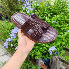 Dép ngang da Bắp cá sấu rất đẹp [ĐẾ CAO 2.5cm]