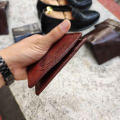 Ví da đà điểu nâu đỏ Sang chảnh. 2 mặt da đà điểu!