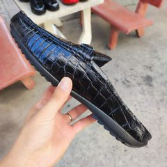 Giày sục nam Da bụng cá sấu có phối phụ kiện đẹp nhẹ nhàng!