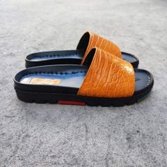 Dép da Cá sấu Vàng nổi bật. Đế mới [CAO - NHẸ] mang rất êm!