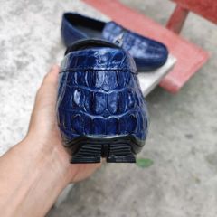 Giày lười nam Vây đuôi cá sấu Xanh navy CỰC CHẤT!