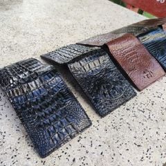 Ví cá sấu 2 mặt Size 10.5*8.5 cm NHỎ GỌN. Gai lưng cá sấu rất đẹp!