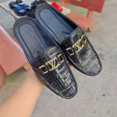 Giày sục nam Da bụng cá sấu có phối phụ kiện đẳng cấp!