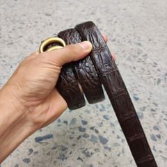 Dây liền. Thắt lưng nữ Da cá sấu siêu bền. [MẶT KHÓA THƯƠNG HIỆU]