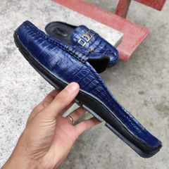 Giày sục Vây đuôi cá sấu xanh Navy đẹp lạ thường!