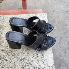 Dép Nữ gót siêu cao 10cm. Full da cá sấu trừ lót lòng chân!