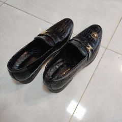 Giày tây không dây Da bụng cá sấu. Đính phụ kiện Sang Trọng!