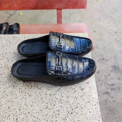 Giày sục nam Da bụng cá sấu có phối phụ kiện đẹp nhẹ nhàng!