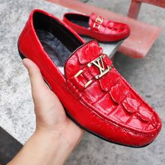 Giày cá sấu vây đuôi màu ĐỎ TƯƠI đẹp nổi bật!