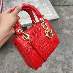 [Phiên bản mini..] Túi xách cá sấu có quai đeo size 17 xinh xắn!