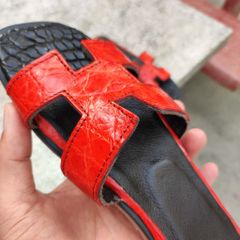 Dép nữ Da cá sấu. Thiết kế độc quyền tại Ovenis!