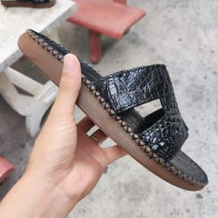 Dép ngang da cá sấu trơn rất mềm và bền [ĐẾ CAO 2.5cm]