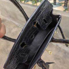 Túi da cá sấu hàng may thủ công. Size 25 vừa vặn!