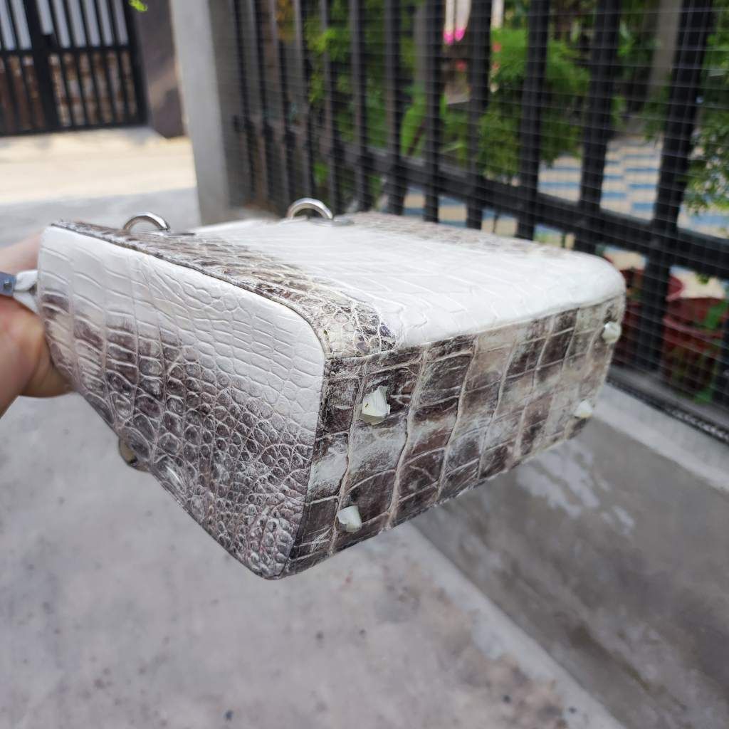 Túi xách nữ có dây đeo sang trọng. Da cá sấu Himalaya rất hiếm!