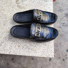 Giày sục nam Da bụng cá sấu có phối phụ kiện đẳng cấp!