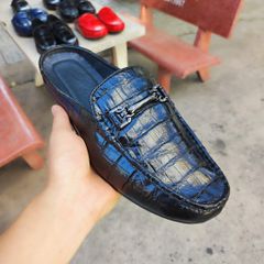 Giày sục nam Da bụng cá sấu có phối phụ kiện đẹp nhẹ nhàng!