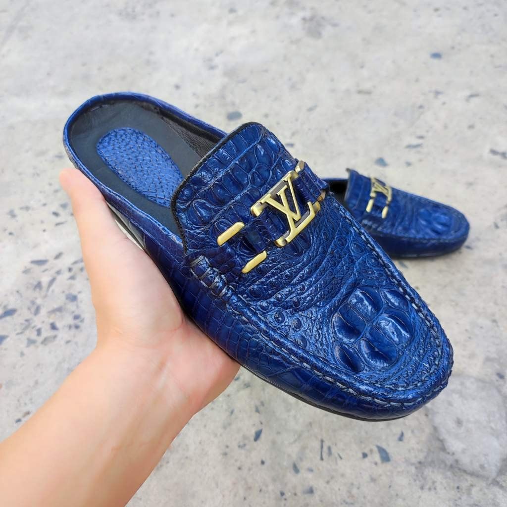 Giày sục Gù cá sấu xanh Navy đẹp khó cưỡng!