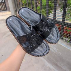Dép ngang da cá sấu trơn rất mềm và bền [ĐẾ CAO 2.5cm]