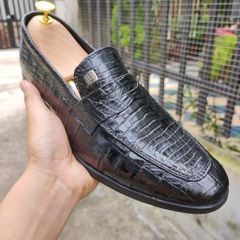 Giày tây không dây Da bụng cá sấu. Đính phụ kiện đẹp nhẹ nhàng!
