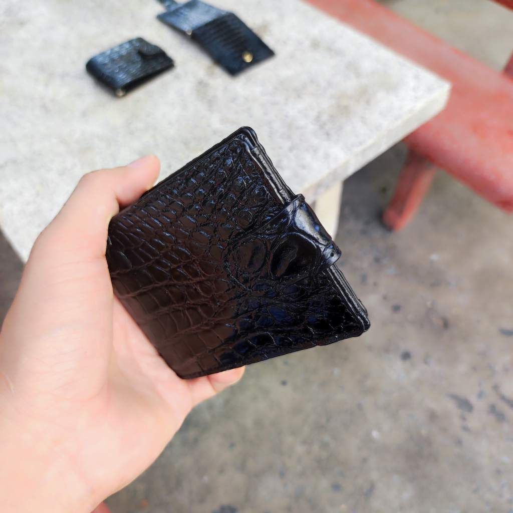 Ví KẸP TIỀN size nhỏ 8.5*11.5 cm. Da bụng cá sấu mềm mịn!