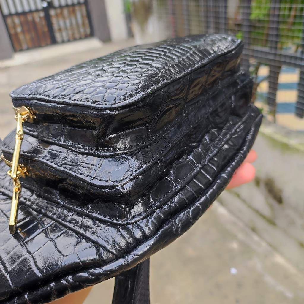 Túi đeo da cá sấu. Phiên bản nhiều ngăn tiện lợi!