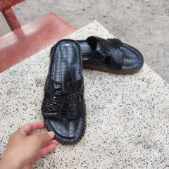 Dép ngang da cá sấu trơn rất mềm và bền [ĐẾ CAO 2.5cm]
