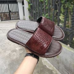 Dép ngang da bụng cá sấu đế da! [MẪU MỚI RẤT CHẮC CHÂN]