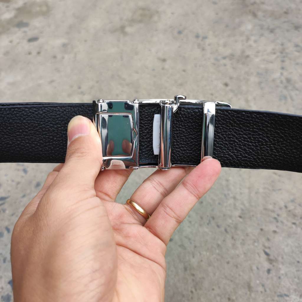 Dây lưng da cá sấu BẢN LỚN phù hợp bụng bia. Da bụng có vân đẹp linh hoạt! (mặt bạc)