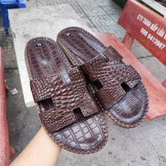 Dép ngang da Bắp cá sấu rất đẹp [ĐẾ CAO 2.5cm]