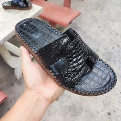 Dép ngang da cá sấu trơn rất mềm và bền [ĐẾ CAO 2.5cm]