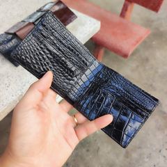 Ví cá sấu 2 mặt Size 10.5*8.5 cm NHỎ GỌN. Gai lưng cá sấu rất đẹp!