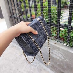 Túi nữ Da cá sấu xám tro siêu dễ thương. Dây đeo kim loại sang chảnh!