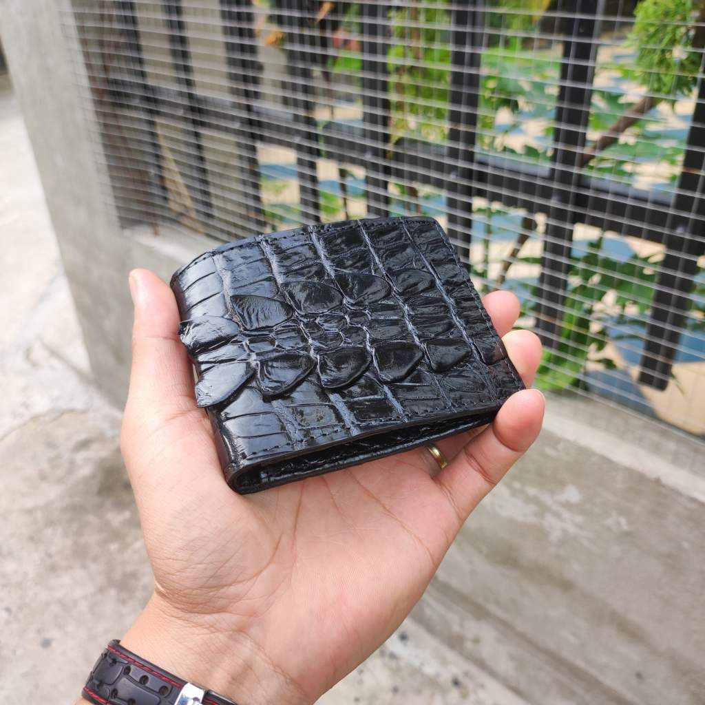 Ví cá sấu 2 mặt Size NHỎ 10.5*8.5 cm. Gai đuôi cá sấu rất bền!