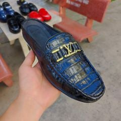 Giày sục nam Da bụng cá sấu có phối phụ kiện đẳng cấp!