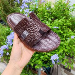 Dép ngang da Bắp cá sấu rất đẹp [ĐẾ CAO 2.5cm]