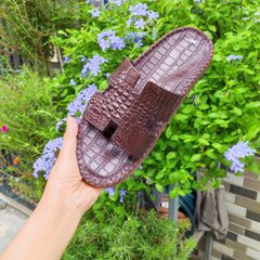 Dép ngang da Bắp cá sấu rất đẹp [ĐẾ CAO 2.5cm]